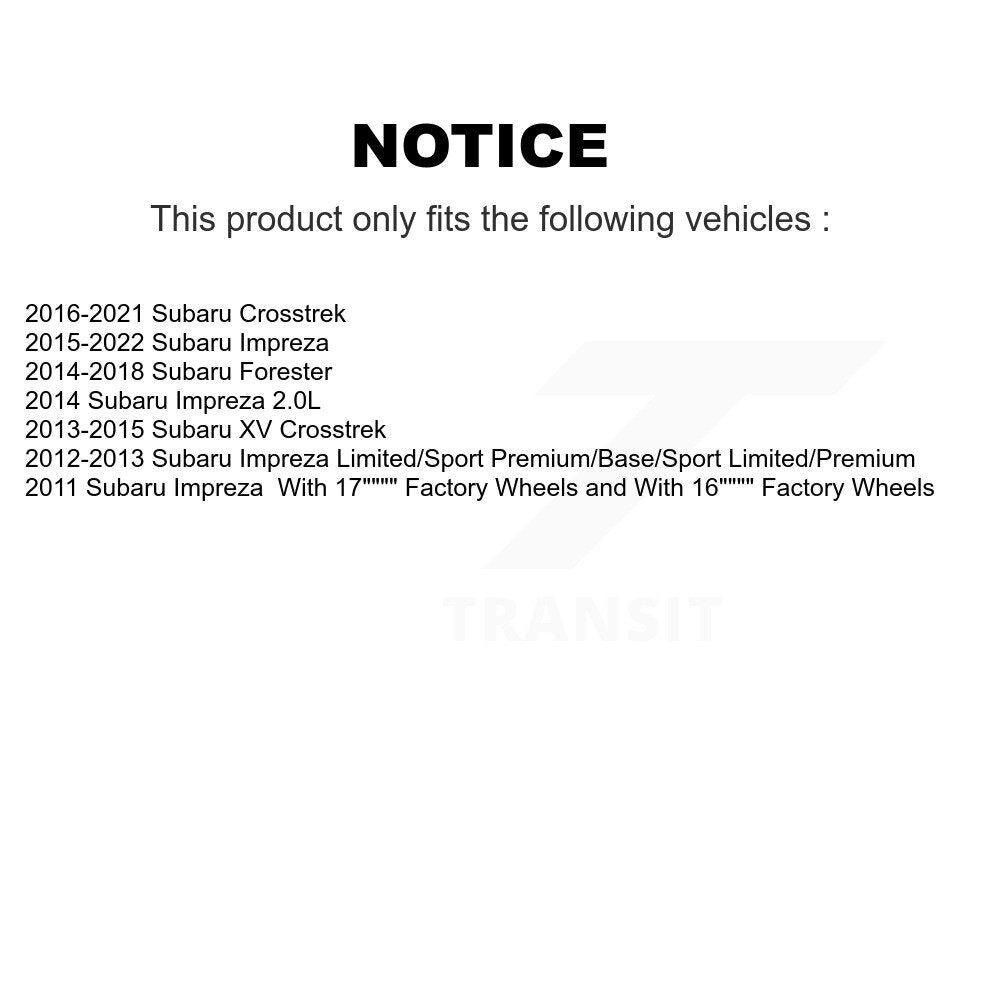 Rear Parking Brake Hardware Kit 13-H17476 For Subaru Crosstrek Impreza Forester XV