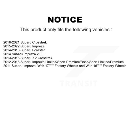 Rear Parking Brake Hardware Kit 13-H17476 For Subaru Crosstrek Impreza Forester XV