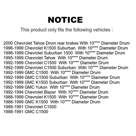Rear Drum Brake Hardware Kit 13-H7276 For Chevrolet K1500 GMC C1500 Tahoe Yukon Suburban Blazer 1500