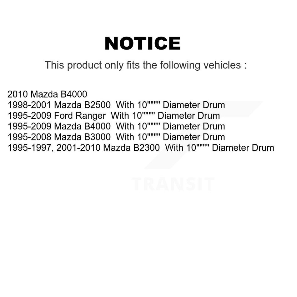 Rear Drum Brake Hardware Kit 13-H7295 For Ford Ranger Mazda B4000 B3000 B2300 B2500