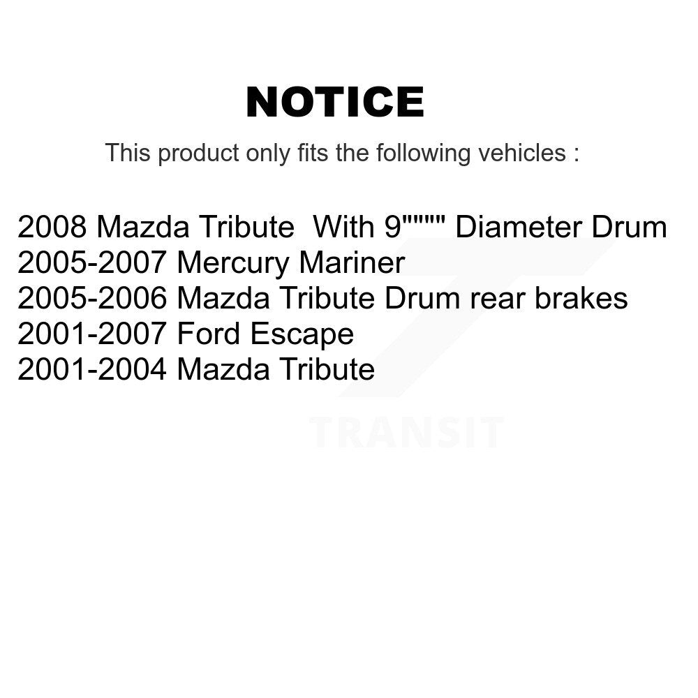 Rear Drum Brake Hardware Kit 13-H7310 For Ford Escape Mazda Tribute Mercury Mariner