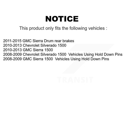 Rear Drum Brake Hardware Kit 13-H7365 For GMC Sierra 1500 Chevrolet Silverado