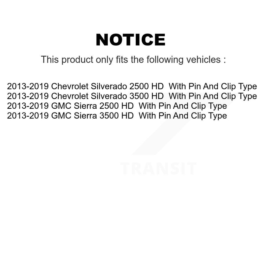 Rear Parking Brake Hardware Kit 13-H7381 For 2013-2019 GMC Chevrolet Sierra 2500 HD Silverado 3500