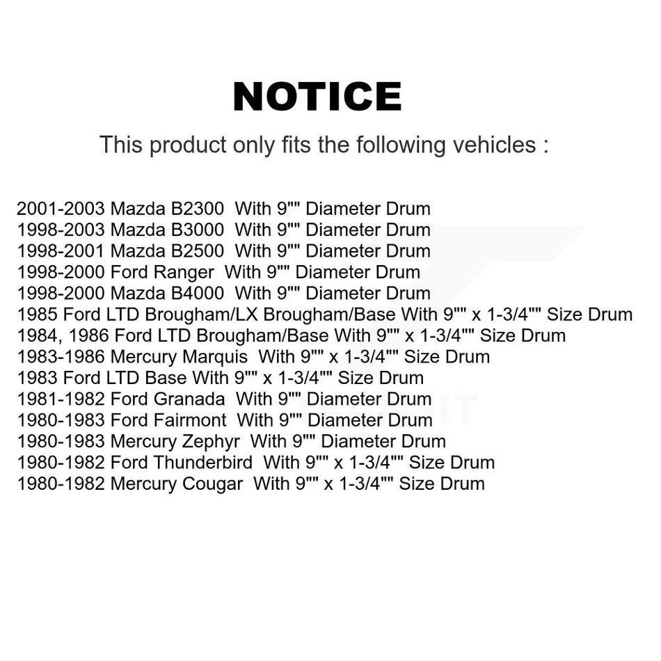 Rear Drum Brake Wheel Cylinder 14-WC34876 For Ford Ranger Mazda B3000 LTD B2500 B4000 B2300 Fairmont Mercury Marquis Thunderbird Granada Zephyr Cougar