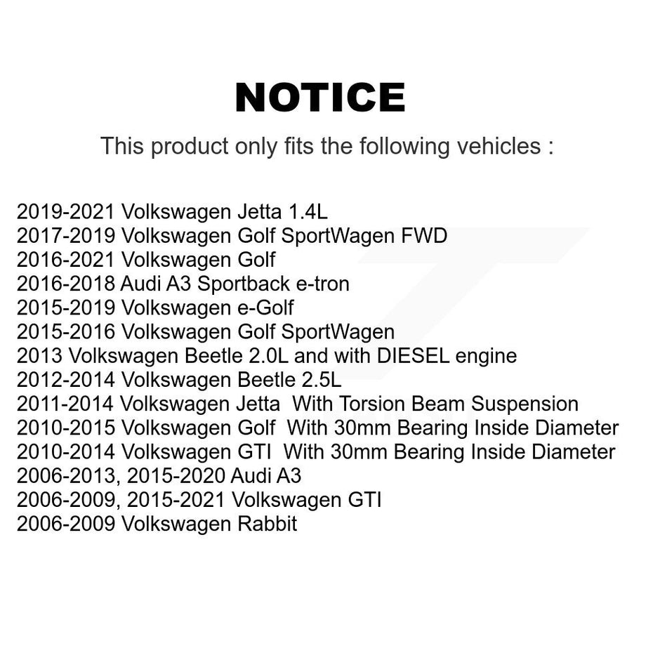 Rear Wheel Bearing Hub Assembly 70-512336 For Volkswagen Jetta Golf GTI SportWagen Rabbit Audi A3