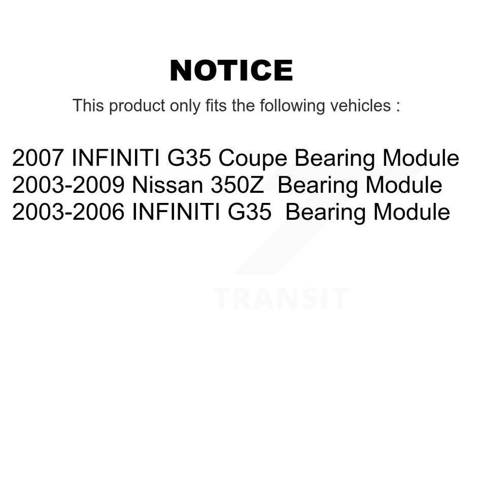 Rear Wheel Bearing Assembly 70-512346 For INFINITI G35 Nissan 350Z Module