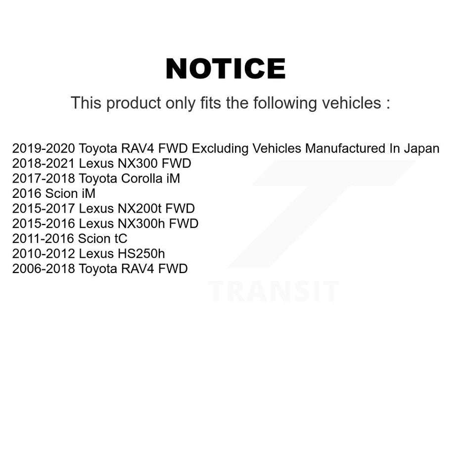 Rear Wheel Bearing Hub Assembly 70-512372 For Toyota RAV4 Lexus NX300 NX200t Scion Corolla iM tC