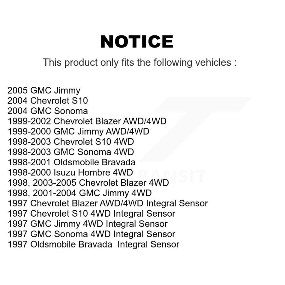 Front Wheel Bearing Hub Assembly 70-513124 For Chevrolet S10 Blazer GMC Sonoma Jimmy Oldsmobile Bravada Isuzu Hombre