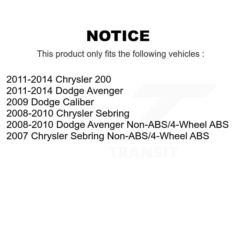 Front Wheel Bearing Hub Assembly 70-513263 For Chrysler 200 Dodge Avenger Sebring Caliber