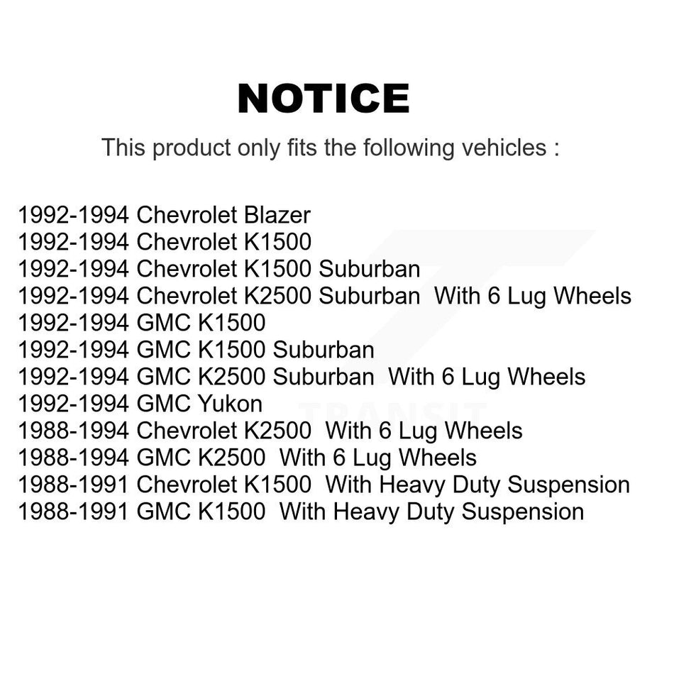 Front Wheel Bearing Hub Assembly 70-515001 For Chevrolet K1500 GMC K2500 Suburban Blazer Yukon