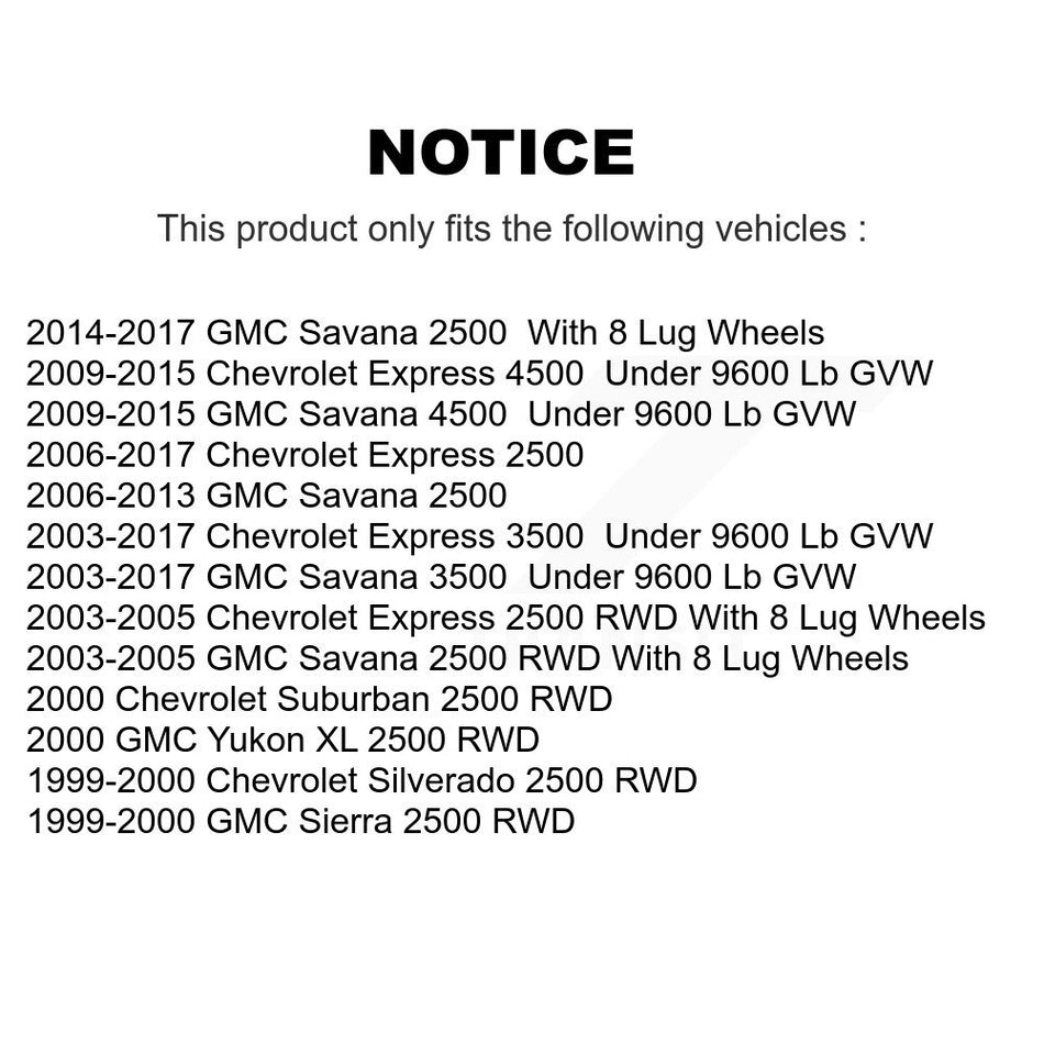 Front Wheel Bearing Hub Assembly 70-515059 For GMC Chevrolet Savana 2500 Express 3500 Silverado XL