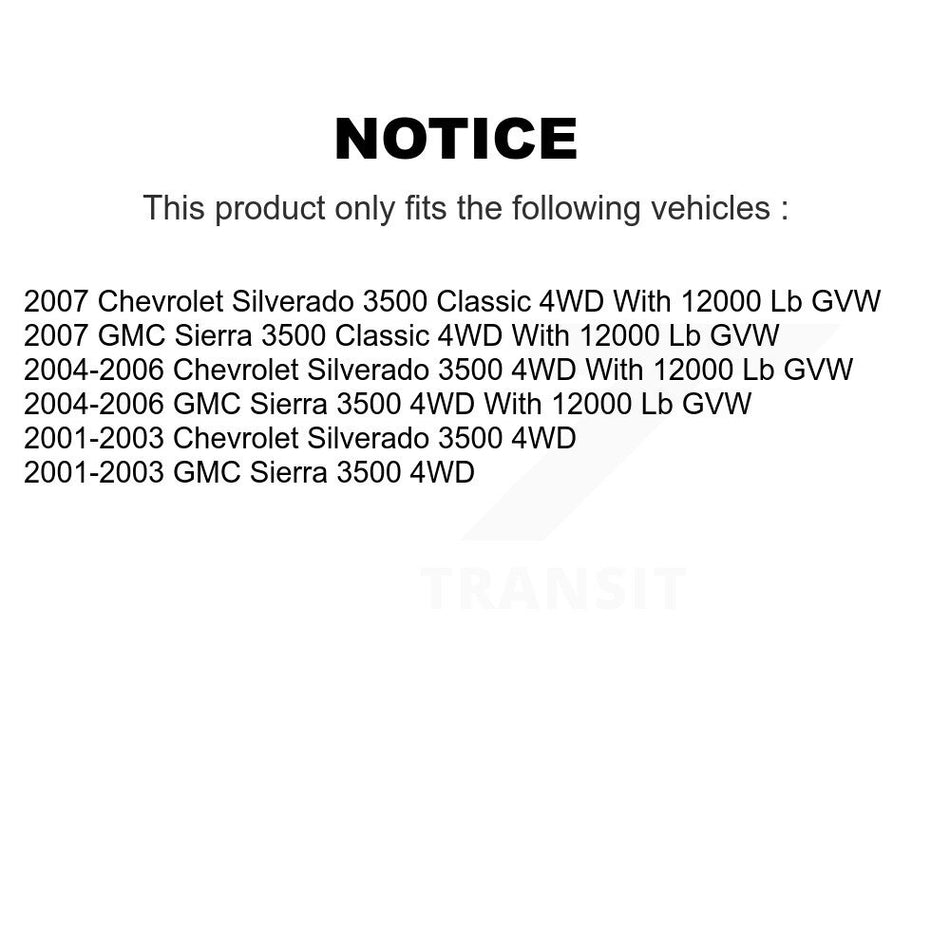 Front Wheel Bearing Hub Assembly 70-515088 For Chevrolet Silverado 3500 GMC Sierra Classic 4WD