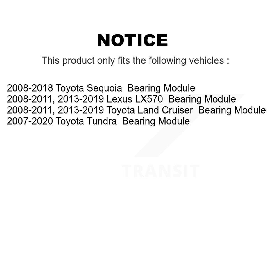 Front Wheel Bearing Assembly 70-515103 For Toyota Tundra Sequoia Lexus LX570 Land Cruiser Module