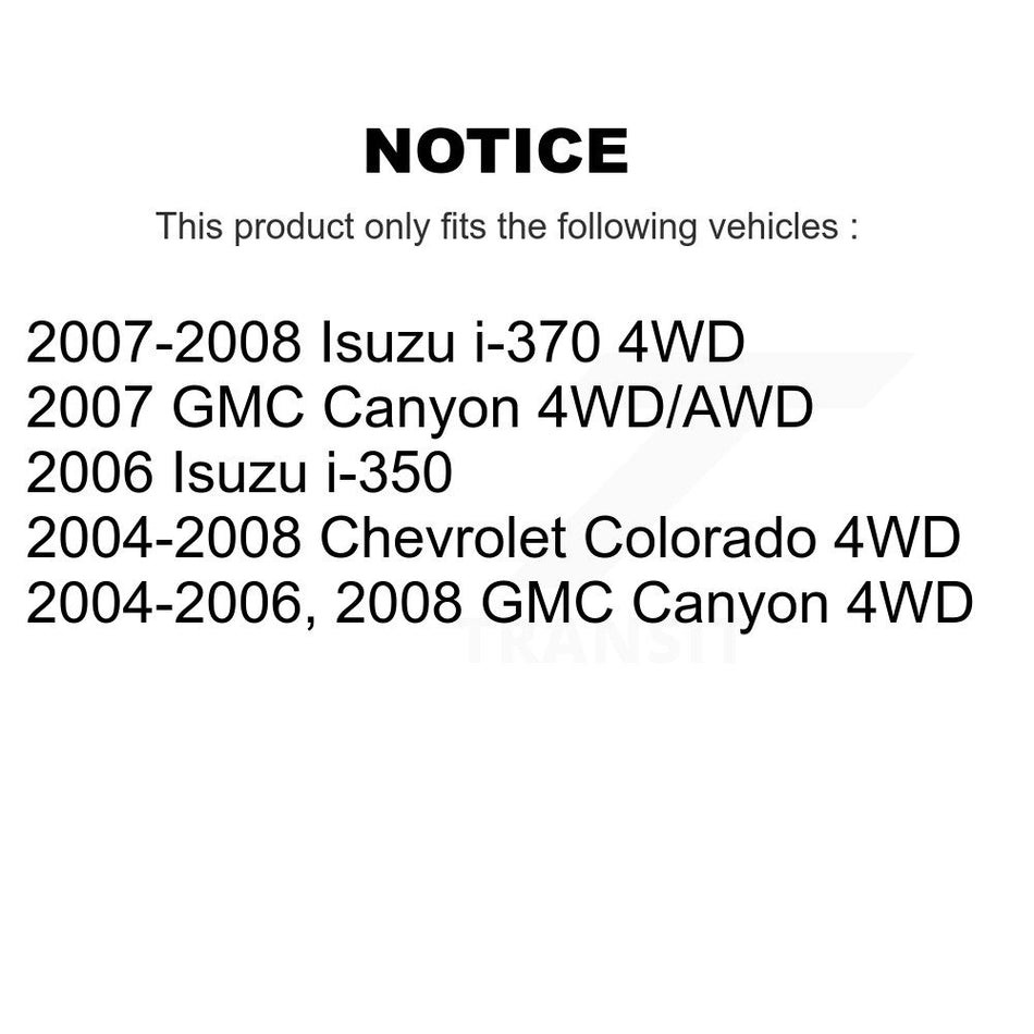 Front Right Wheel Bearing Hub Assembly 70-515111 For Chevrolet Colorado GMC Canyon Isuzu i-370 i-350