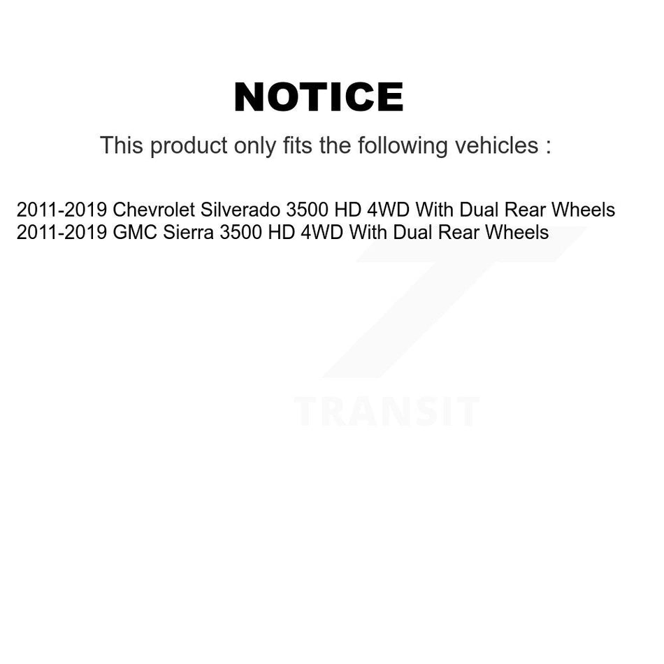 Front Wheel Bearing Hub Assembly 70-515144 For 2011-2019 Chevrolet Silverado 3500 HD GMC Sierra With Dual Rear Wheels 4WD