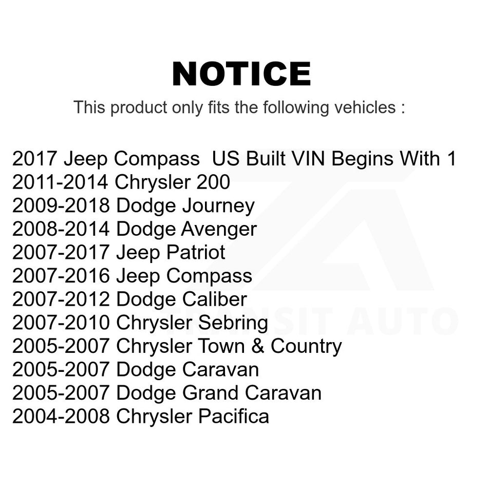 Front Outer Steering Tie Rod End 72-ES800408 For Dodge Jeep Chrysler Journey Patriot Compass Avenger Grand Caravan Town & Country 200 Caliber Pacifica Sebring