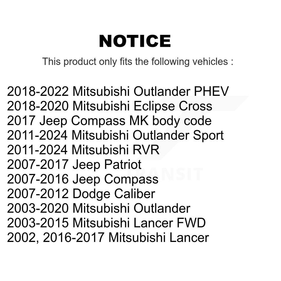 Front Lower Rearward Suspension Control Arm Bushing 72-K200254 For Mitsubishi Jeep RVR Outlander