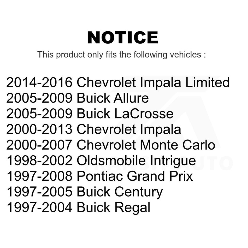 Rear Suspension Stabilizer Bar Link Kit 72-K6662 For Chevrolet Impala Buick Pontiac Grand Prix Century LaCrosse Monte Carlo Limited Regal Oldsmobile Intrigue Allure