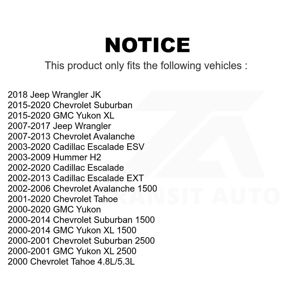 Rear Suspension Stabilizer Bar Link Kit 72-K6700 For Chevrolet Tahoe Jeep GMC Wrangler Suburban 1500 Yukon Cadillac XL Escalade Avalanche ESV JK Hummer H2 EXT 2500