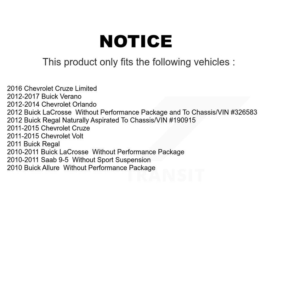 Front Suspension Stabilizer Bar Link Kit 72-K750519 For Chevrolet Cruze Buick Verano Limited Orlando