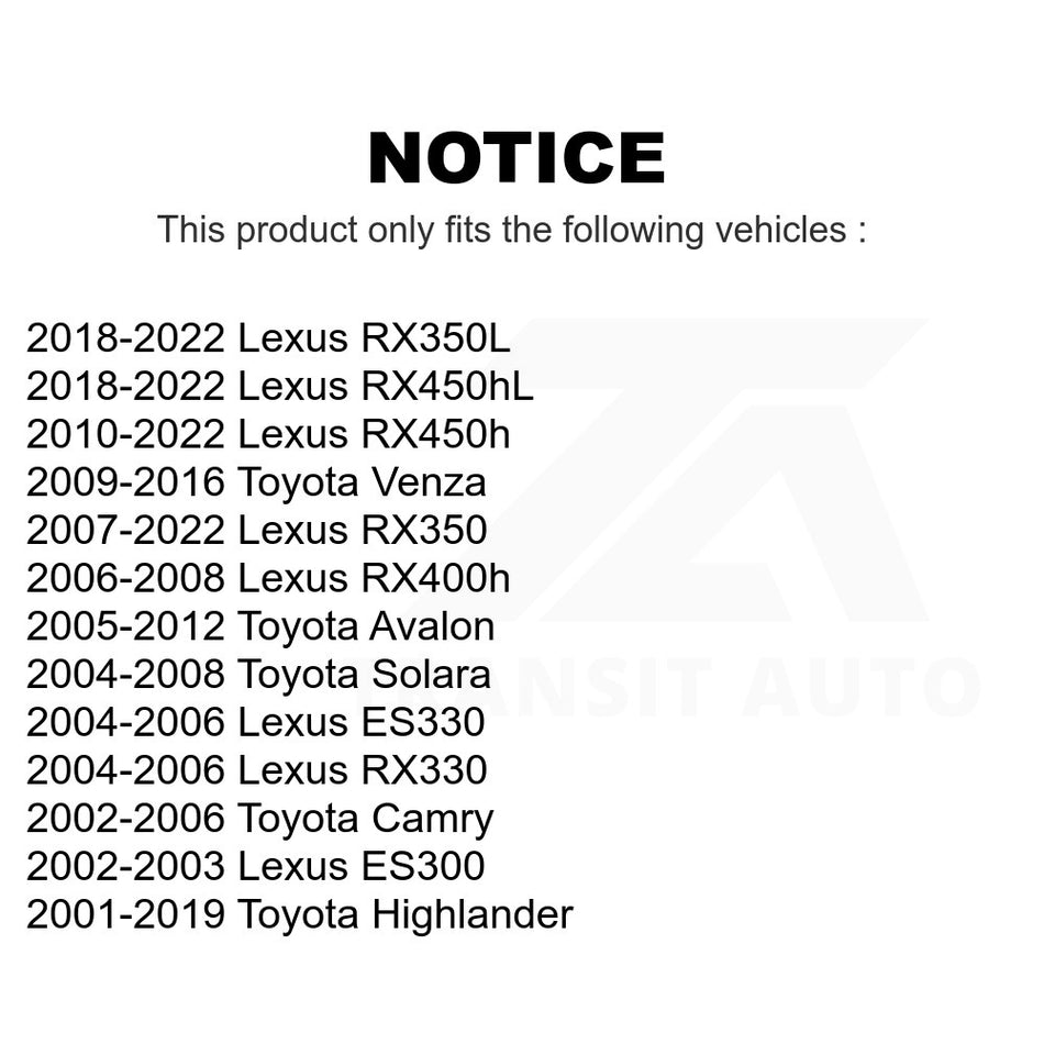 Front Suspension Stabilizer Bar Link Kit 72-K90344 For Toyota Highlander Lexus Camry RX350 Avalon Venza RX330 Solara ES330 RX450h ES300 RX400h RX350L RX450hL