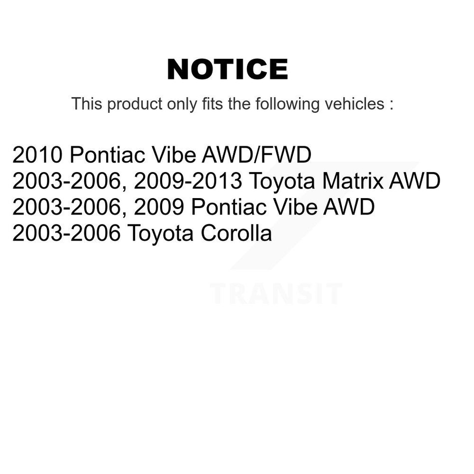 Rear Suspension Stabilizer Bar Link Kit 72-K90718 For Toyota Matrix Corolla Pontiac Vibe