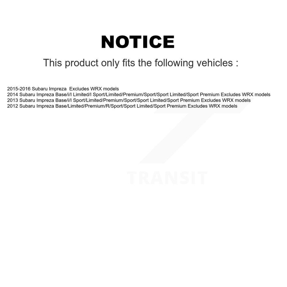Rear Suspension Strut Coil Spring Assembly 78A-15980 For Subaru Impreza Excludes WRX models