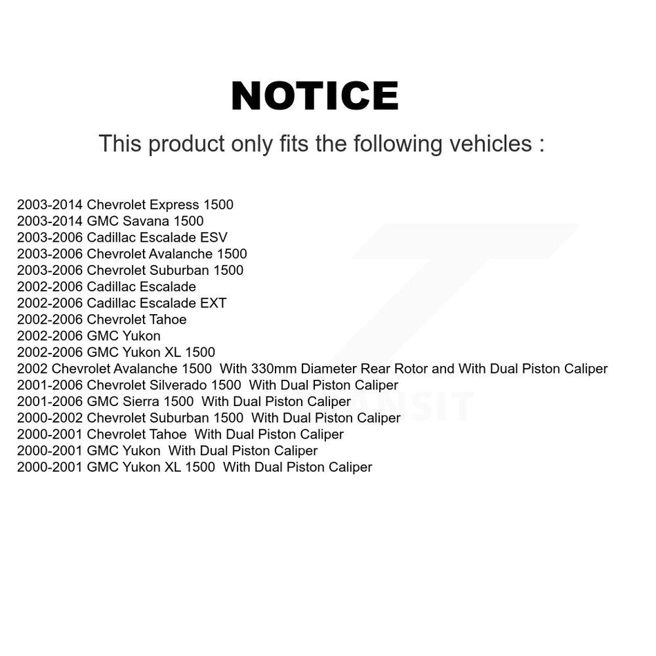 Rear Disc Brake Rotor (1 Piece Only) 8-56919 For Chevrolet GMC Silverado 1500 Sierra Avalanche Yukon