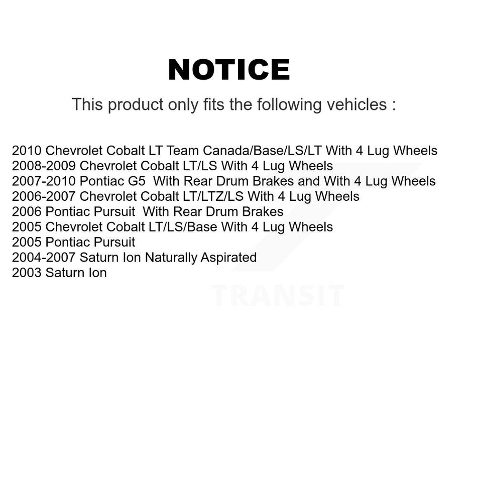 Front Disc Brake Rotor (1 Piece Only) 8-580137 For Chevrolet Cobalt Pontiac G5 Saturn Ion Pursuit