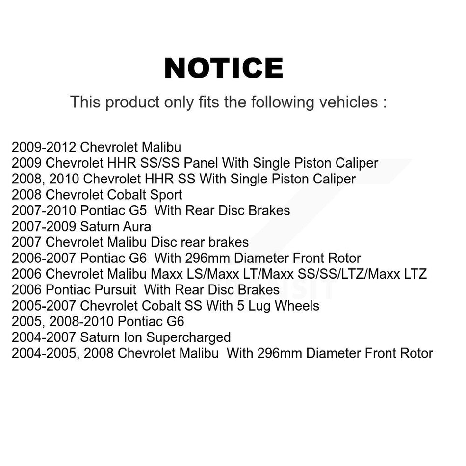 Front Disc Brake Rotor (1 Piece Only) 8-580184 For Chevrolet Malibu Pontiac Cobalt G5 G6 Saturn Ion