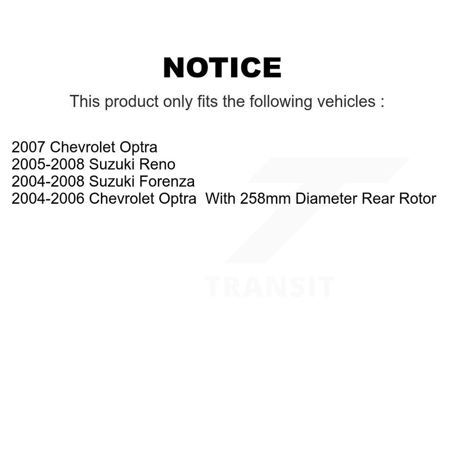 Rear Disc Brake Rotor (1 Piece Only) 8-580409 For Chevrolet Optra Suzuki Forenza Reno