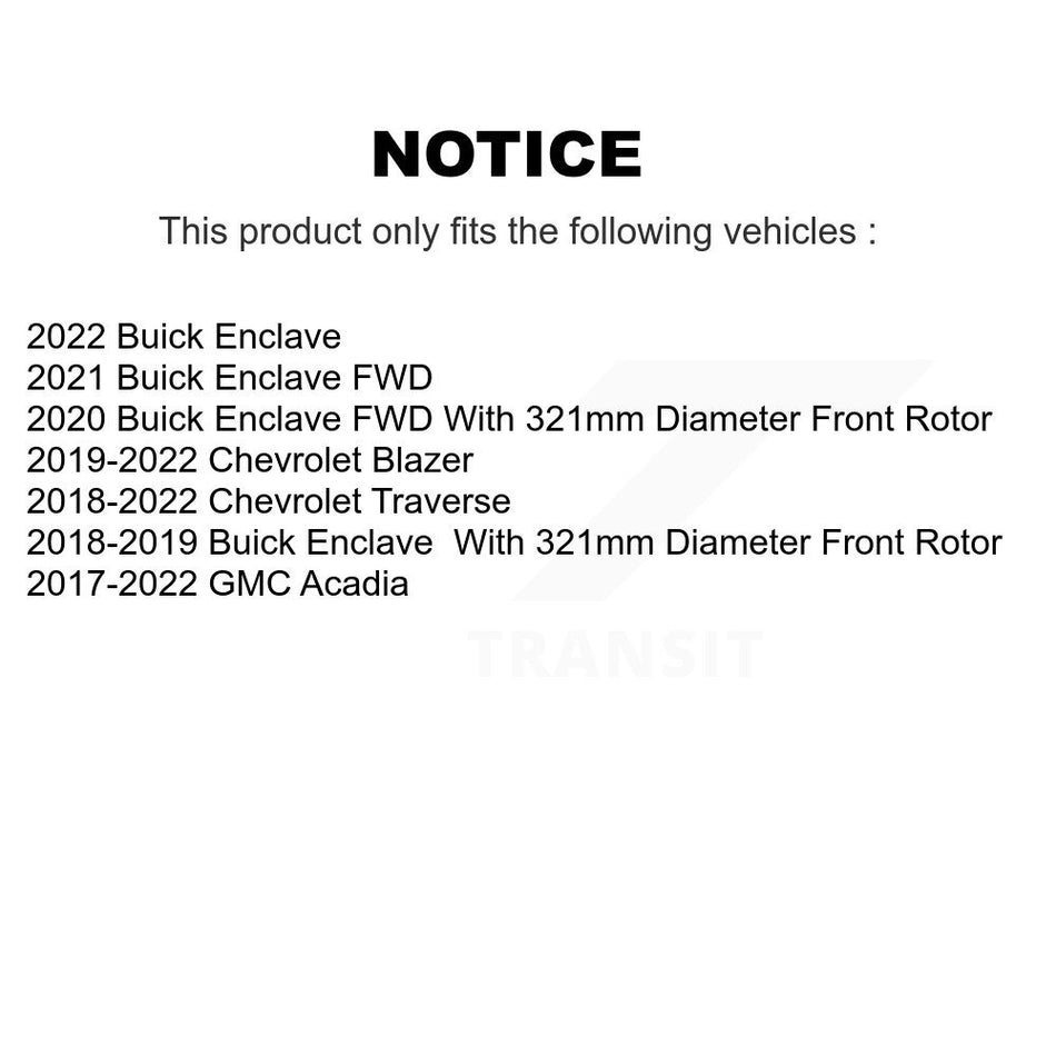 Front Disc Brake Rotor 8-582061 For Chevrolet Traverse GMC Acadia Buick Enclave Blazer