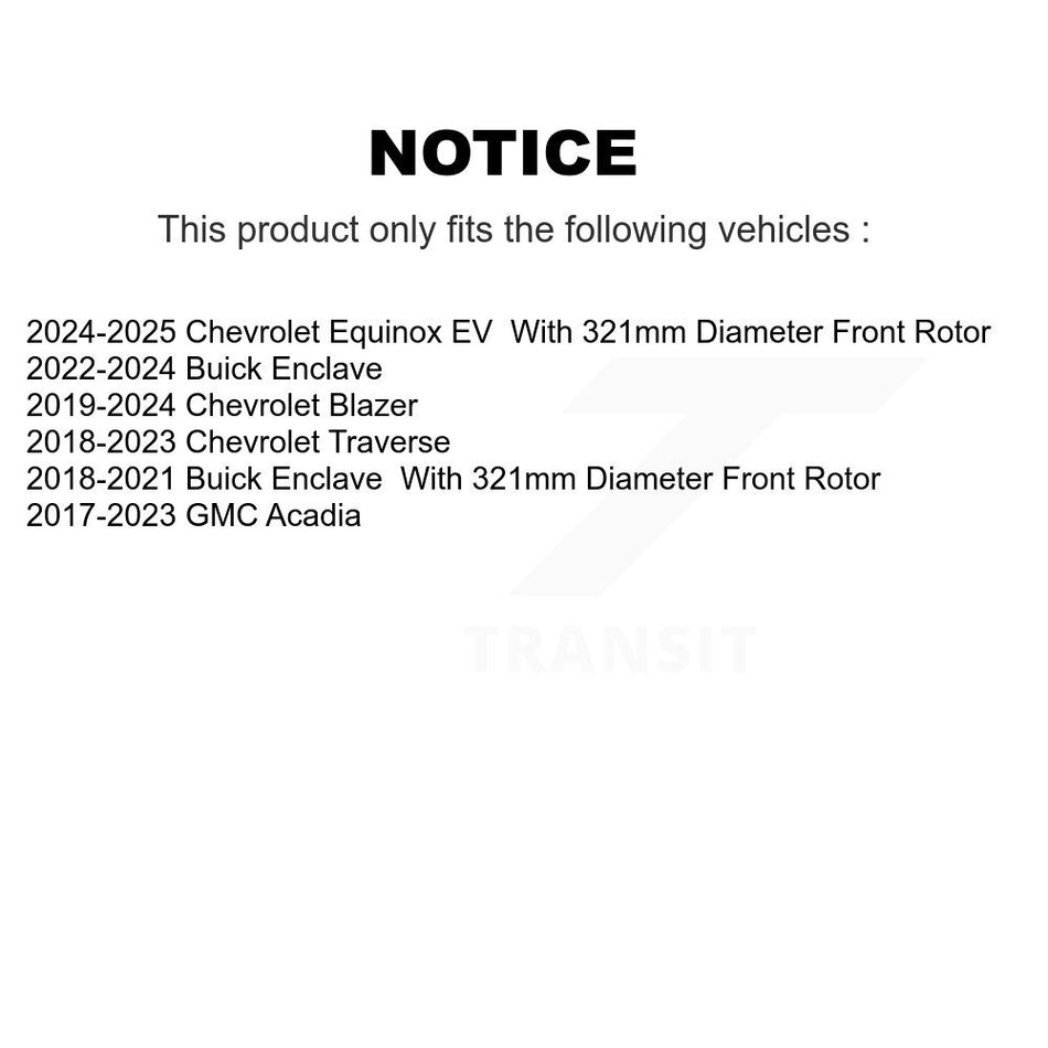 Front Disc Brake Rotor (1 Piece Only) 8-582061 For Chevrolet Traverse GMC Acadia Blazer Buick EV