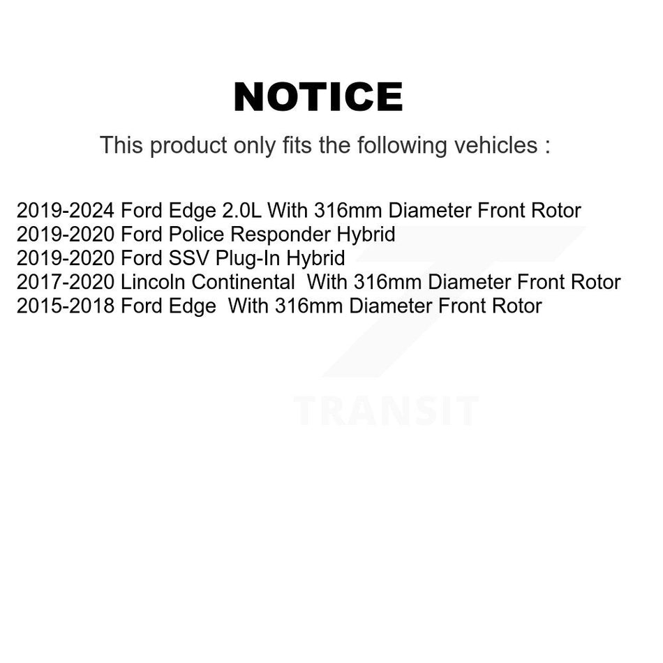 Front Disc Brake Rotor (1 Piece Only) 8-681993 For Ford Edge Lincoln Continental Police Responder