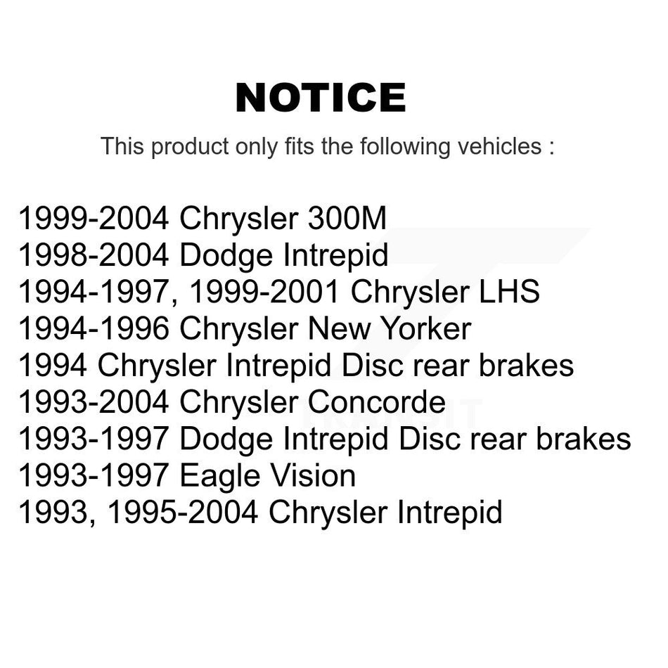 Rear Disc Brake Rotor (1 Piece Only) 8-76316 For Chrysler Intrepid Dodge Concorde 300M LHS Eagle New