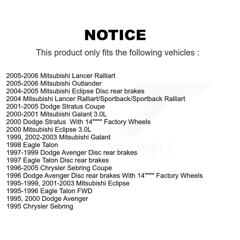 Rear Disc Brake Rotor (1 Piece Only) 8-76627 For Chrysler Sebring Mitsubishi Lancer Eclipse Eagle