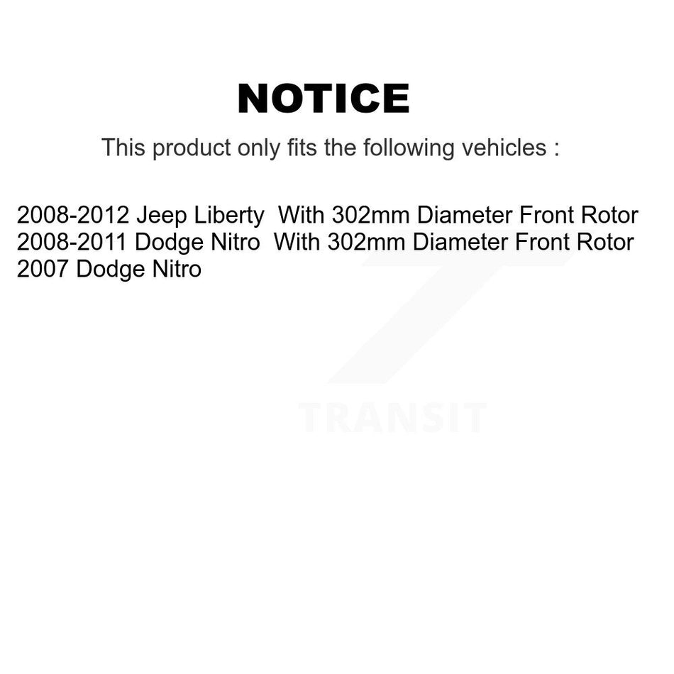 Front Disc Brake Rotor (1 Piece Only) 8-780540 For Jeep Liberty Dodge Nitro