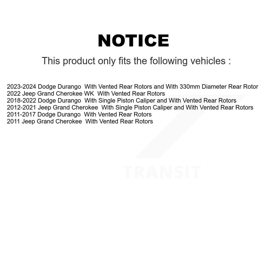 Rear Disc Brake Rotor (1 Piece Only) 8-780869 For Jeep Grand Cherokee Dodge Durango WK