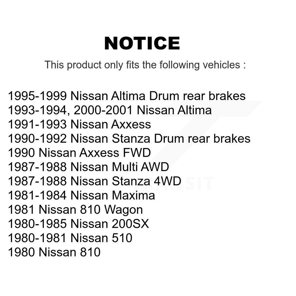 Rear Brake Drum 8-9123 For Nissan Altima Stanza 200SX Maxima 510 Axxess 810 Multi