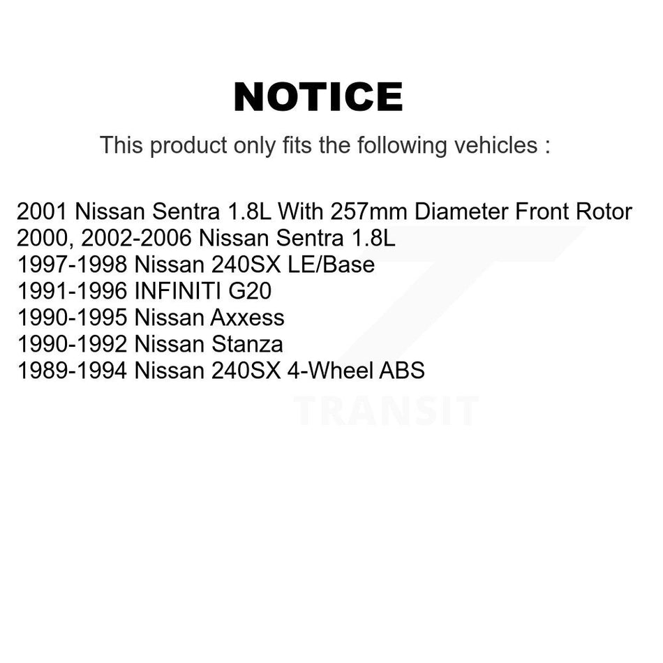Front Disc Brake Rotor (1 Piece Only) 8-96063 For Nissan Sentra 240SX Axxess Stanza INFINITI G20