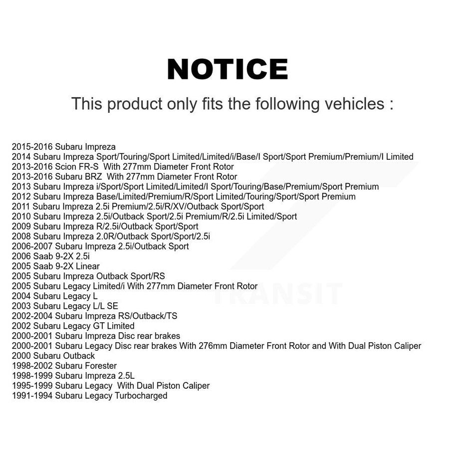 Front Disc Brake Rotor (1 Piece Only) 8-96658 For Subaru Impreza Scion FR-S Legacy BRZ Forester Saab