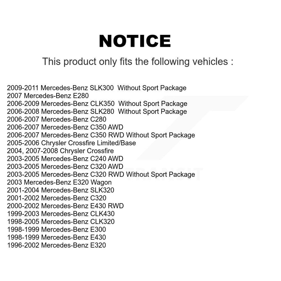 Front Disc Brake Rotor (1 Piece Only) 8-96767 For Mercedes-Benz Chrysler Crossfire E320 CLK320 C280