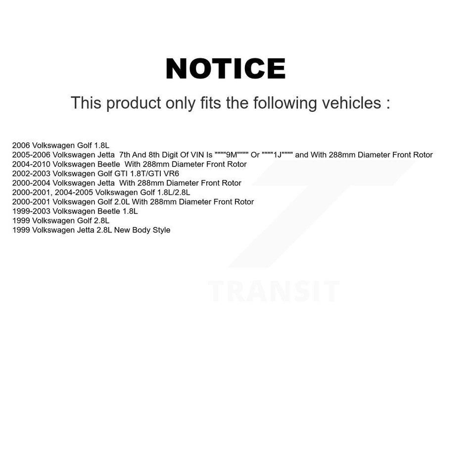 Front Disc Brake Rotor (1 Piece Only) 8-96806 For Volkswagen Jetta Golf Beetle