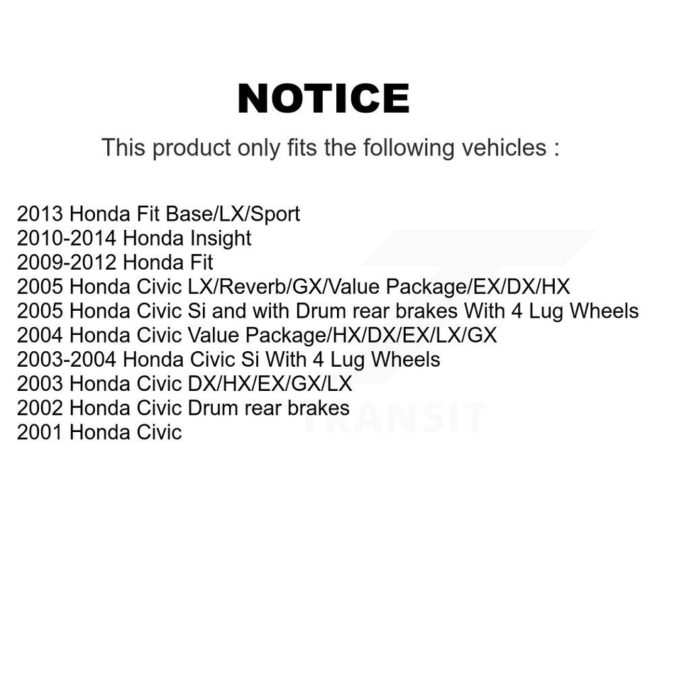 Rear Brake Drum (1 Piece Only) 8-9724 For Honda Civic Fit Insight
