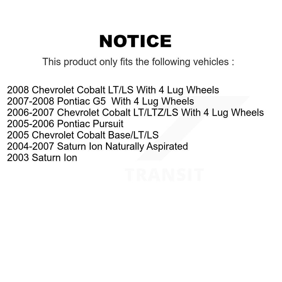 Rear Brake Drum (1 Piece Only) 8-9749 For Chevrolet Cobalt Pontiac Saturn Ion G5 Pursuit