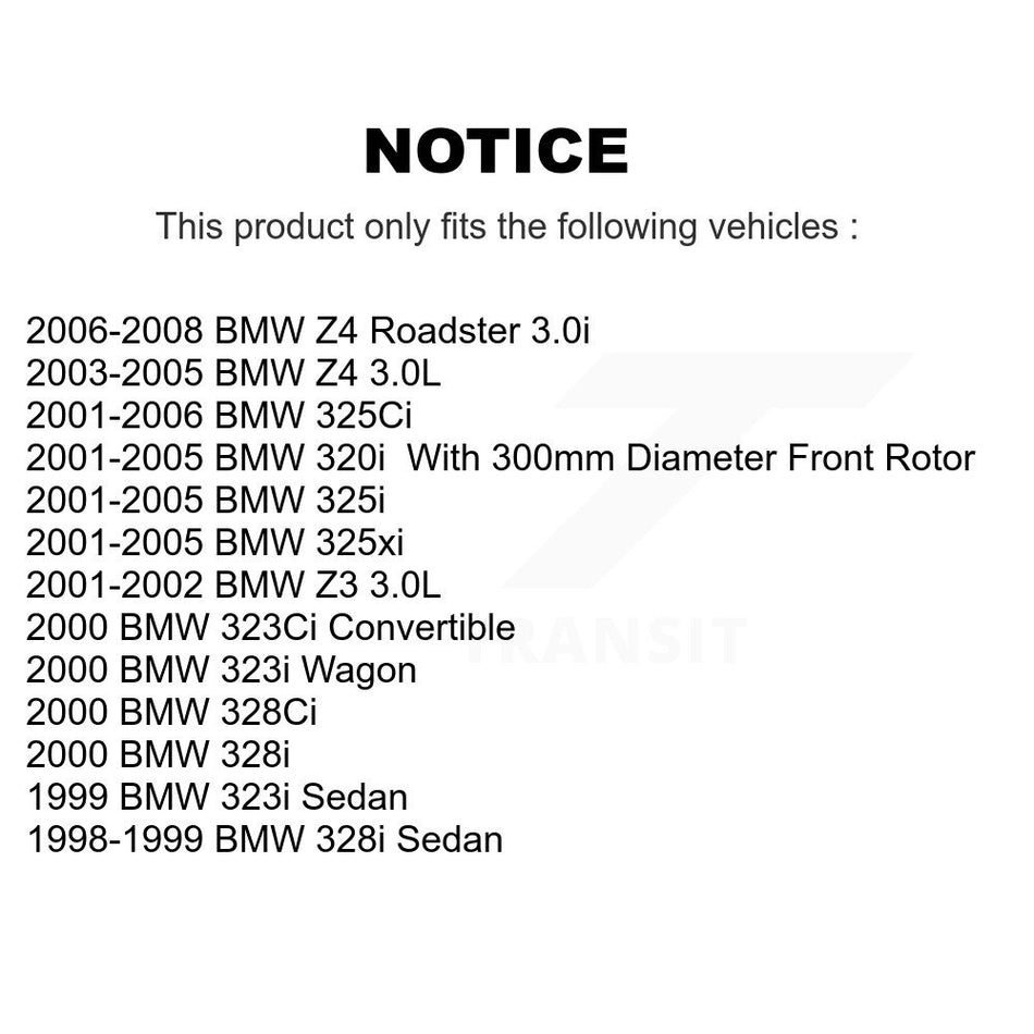 Front Disc Brake Rotor (1 Piece Only) 8-980011 For BMW Z4 325i 325Ci 320i 325xi Z3 328i 323i 323Ci