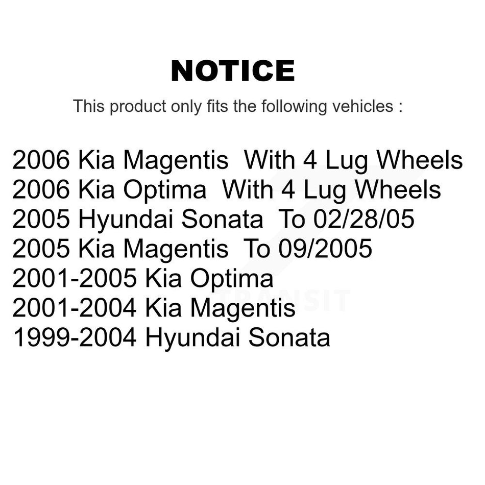 Rear Disc Brake Rotor 8-980054 For Hyundai Sonata Kia Optima Magentis