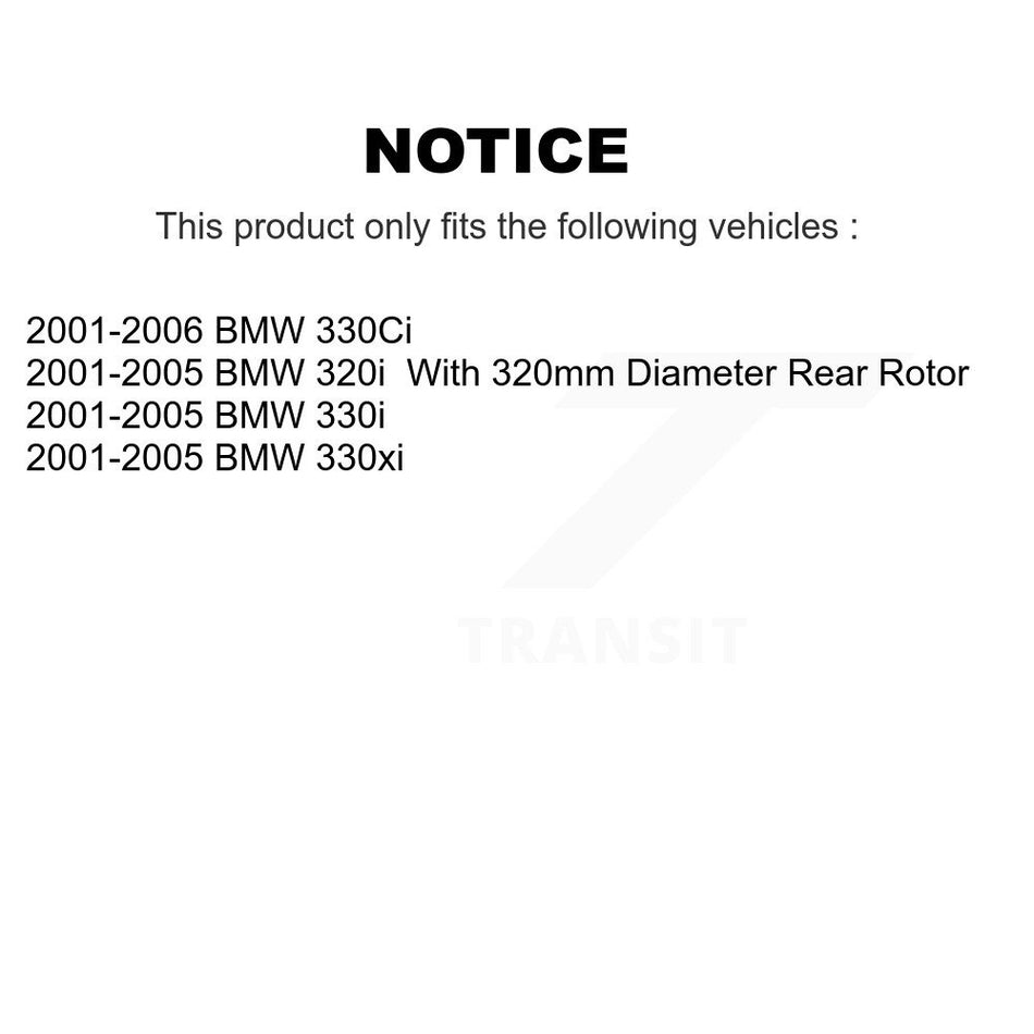 Rear Disc Brake Rotor (1 Piece Only) 8-980126 For BMW 330Ci 320i 330i 330xi