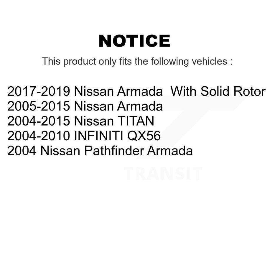 Rear Disc Brake Rotor (1 Piece Only) 8-980198 For Nissan TITAN Armada INFINITI QX56 Pathfinder