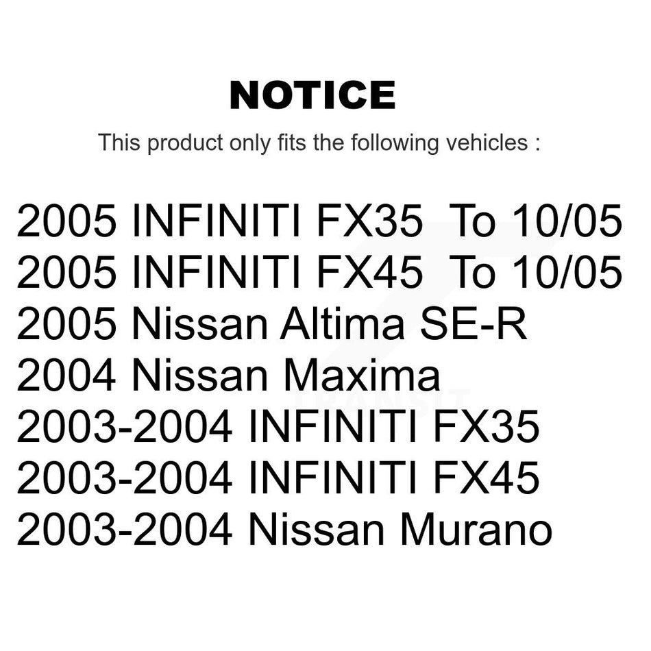 Front Disc Brake Rotor (1 Piece Only) 8-980225 For Nissan Altima Murano INFINITI Maxima FX35 FX45